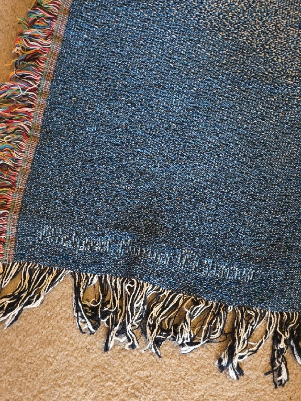 Moon Angel Tapestry Throw New Blue White Brown